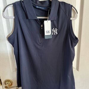 NWT Cutter & Buck Women's Dark Blue Sleeveless Polo